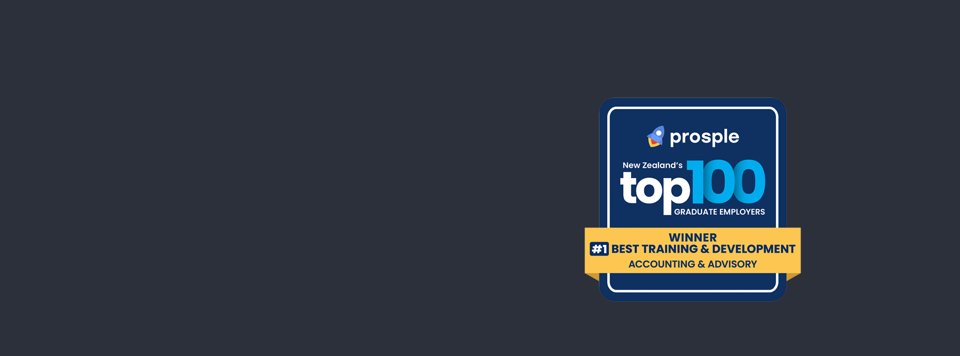 2025 Prosple top 100 homepage header